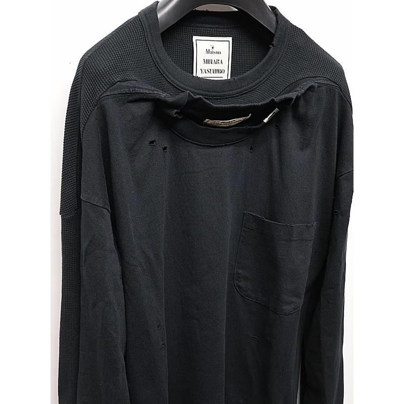 Maison MIHARA YASUHIRO・メゾン ミハラヤスヒロ/Jersey Stitch THERMAL COMBINED LS TEE/BLACK | MAISON MIHARA YASUHIRO | 04
