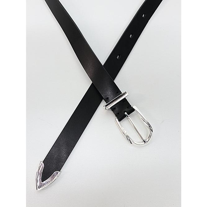 ATTACHMENT・アタッチメント/COW LEATHER WESTERN BELT/BLACKの画像