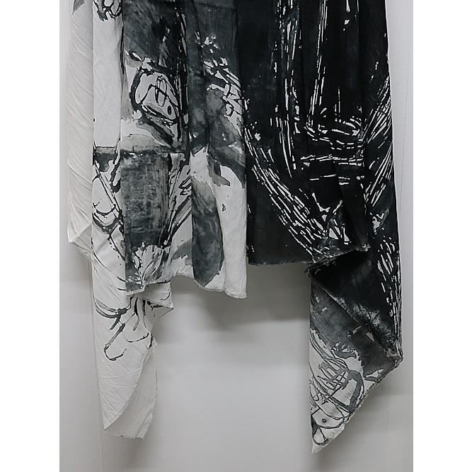 SALE40%OFF/nude:masahiko maruyama ・ヌード:マサヒコマルヤマ/Rayon Chiffon Inkjet Print STOLE/Face Print | nude:masahiko maruyama | 02