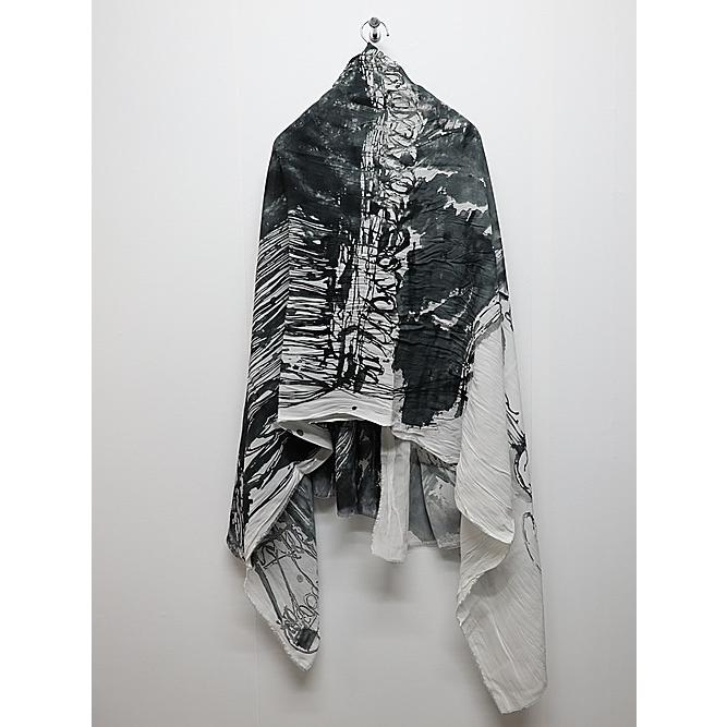SALE40%OFF/nude:masahiko maruyama ・ヌード:マサヒコマルヤマ/Rayon Chiffon Inkjet Print STOLE/Face Print | nude:masahiko maruyama | 05