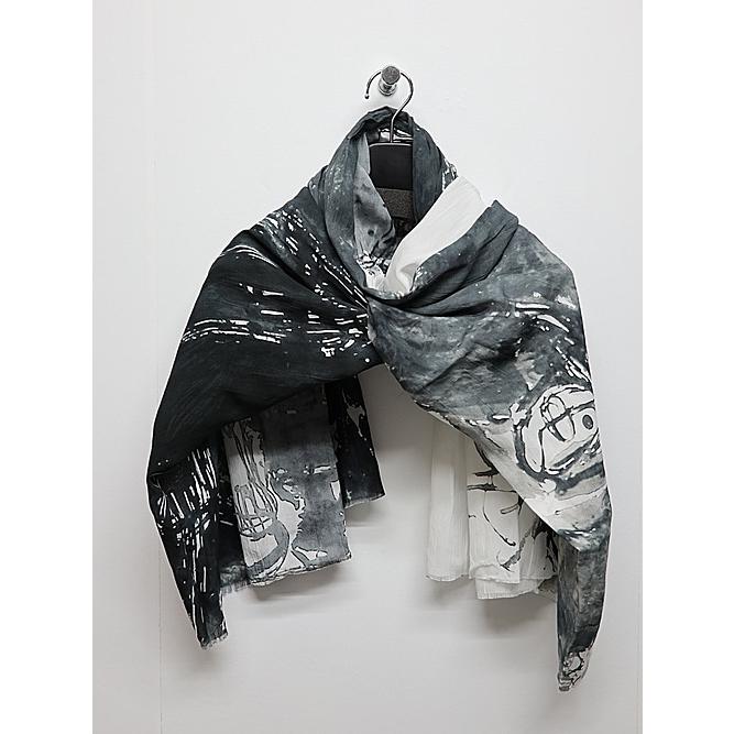SALE40%OFF/nude:masahiko maruyama ・ヌード:マサヒコマルヤマ/Rayon Chiffon Inkjet Print STOLE/Face Print | nude:masahiko maruyama | 07