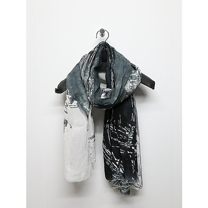 SALE40%OFF/nude:masahiko maruyama ・ヌード:マサヒコマルヤマ/Rayon Chiffon Inkjet Print STOLE/Face Print | nude:masahiko maruyama | 09