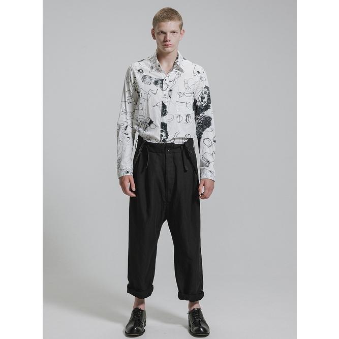 nude:masahiko maruyama ・ヌード:マサヒコマルヤマ/コットンツイルインクジェットプリントシャツ/White-Black | nude:masahiko maruyama | 10