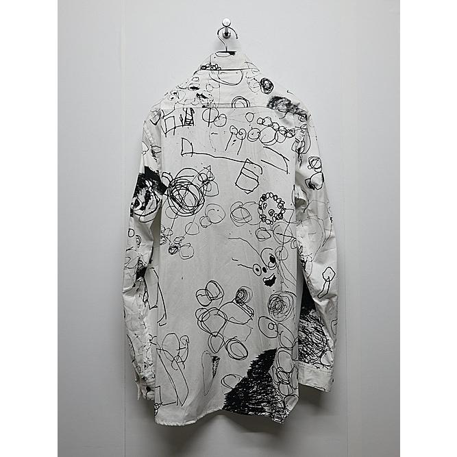 nude:masahiko maruyama ・ヌード:マサヒコマルヤマ/コットンツイルインクジェットプリントシャツ/White-Black | nude:masahiko maruyama | 05