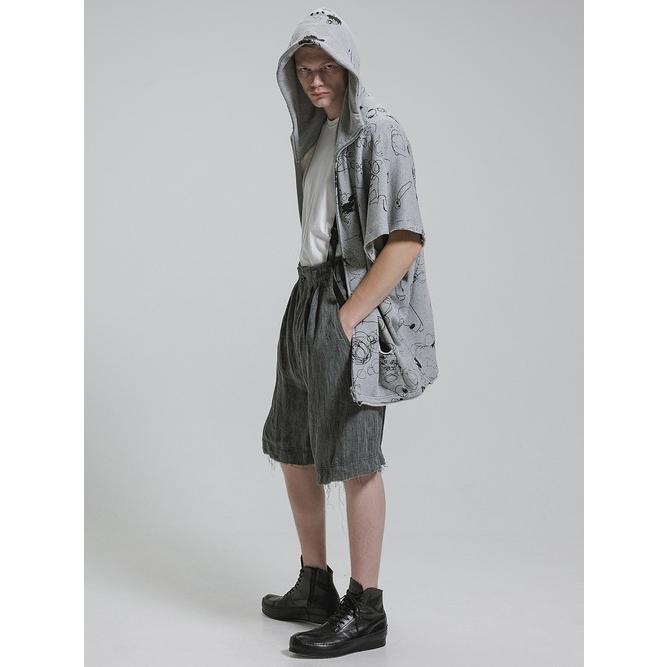 nude:masahiko maruyama ・ヌード:マサヒコマルヤマ/裏毛顔料プリントオーバーサイズZIP UPパーカ（袖取り外し可能）/Grey | nude:masahiko maruyama | 20