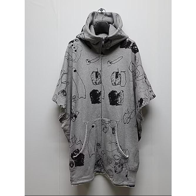 nude:masahiko maruyama ・ヌード:マサヒコマルヤマ/裏毛顔料プリントオーバーサイズZIP UPパーカ（袖取り外し可能）/Grey | nude:masahiko maruyama | 08