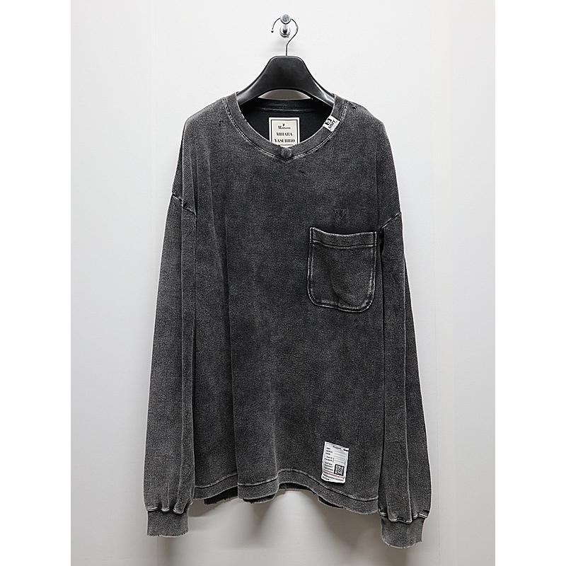 Maison MIHARA YASUHIRO・メゾン ミハラヤスヒロ/BLEACHED LONG SLEEVES T/BLACK | MAISON MIHARA YASUHIRO