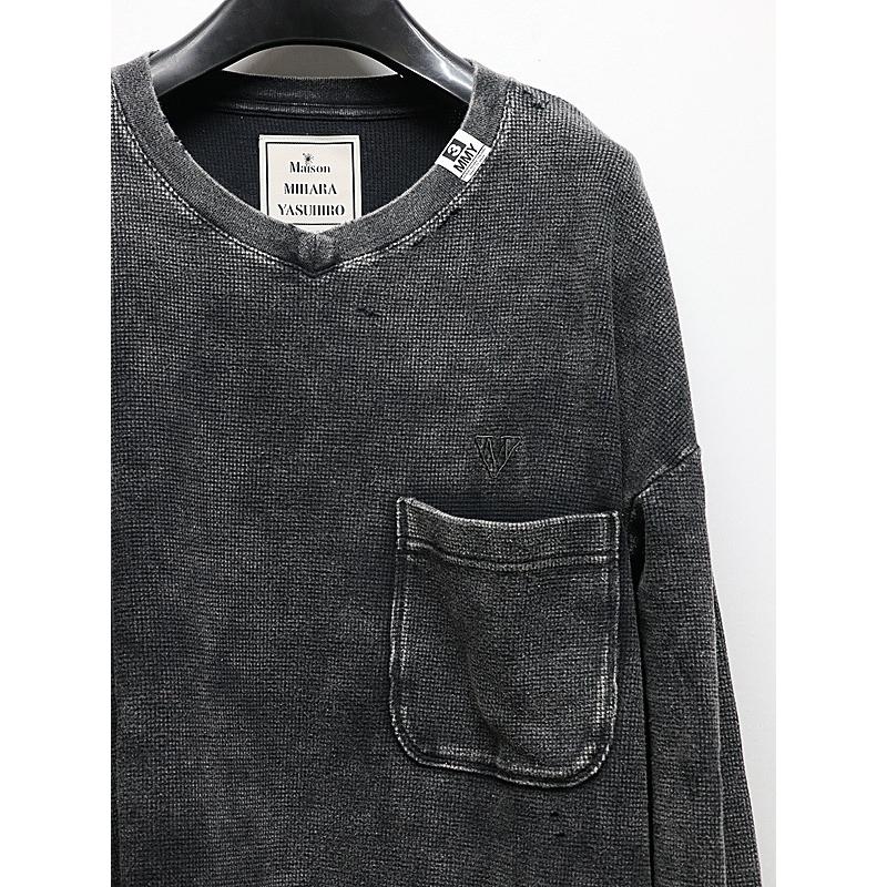 Maison MIHARA YASUHIRO・メゾン ミハラヤスヒロ/BLEACHED LONG SLEEVES T/BLACK | MAISON MIHARA YASUHIRO | 01