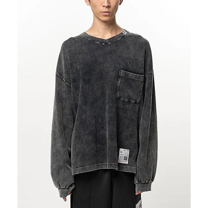 Maison MIHARA YASUHIRO・メゾン ミハラヤスヒロ/BLEACHED LONG SLEEVES T/BLACK | MAISON MIHARA YASUHIRO | 08
