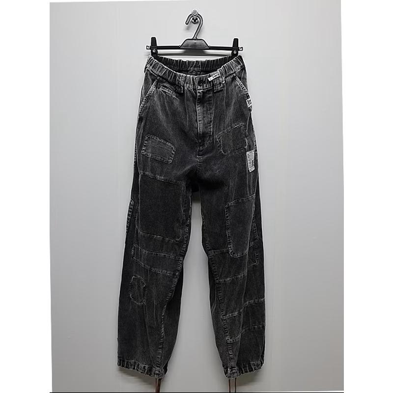 Maison MIHARA YASUHIRO・メゾン ミハラヤスヒロ/COTTON CORDUROY REPAIRED WOVEN SLACKS/BLACK | MAISON MIHARA YASUHIRO