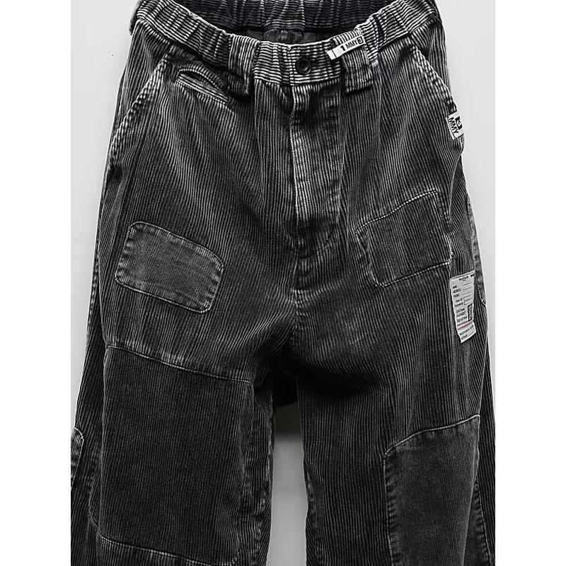 Maison MIHARA YASUHIRO・メゾン ミハラヤスヒロ/COTTON CORDUROY REPAIRED WOVEN SLACKS/BLACK | MAISON MIHARA YASUHIRO | 01