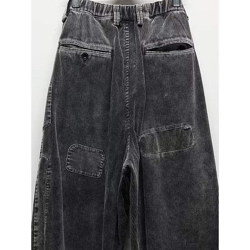Maison MIHARA YASUHIRO・メゾン ミハラヤスヒロ/COTTON CORDUROY REPAIRED WOVEN SLACKS/BLACK | MAISON MIHARA YASUHIRO | 04