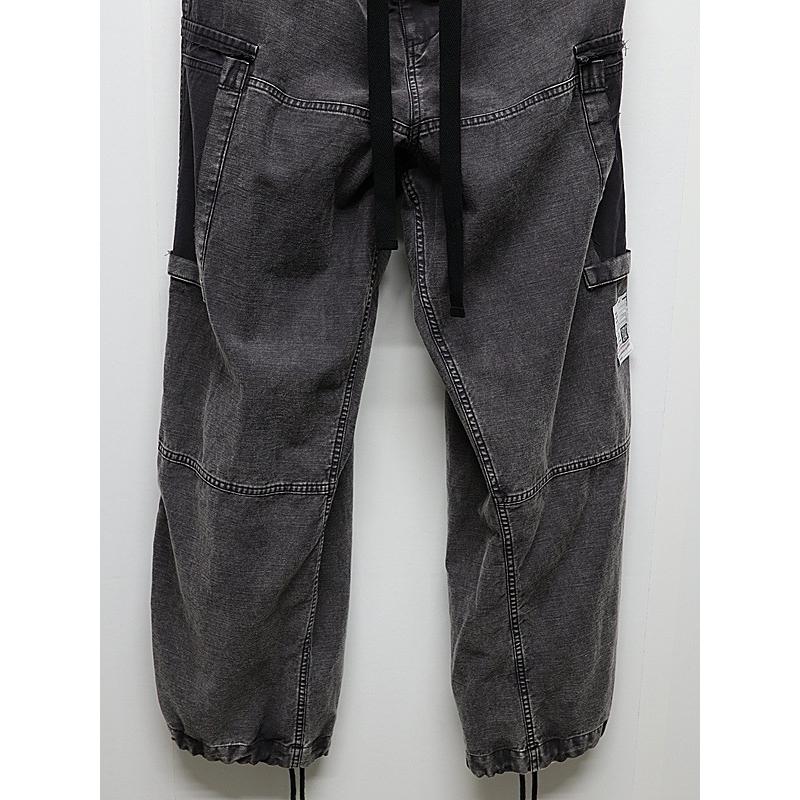 Maison MIHARA YASUHIRO・メゾン ミハラヤスヒロ/SULFUR DYED BACK SATIN DAMAGED CARGO PT/BLACK | MAISON MIHARA YASUHIRO | 02