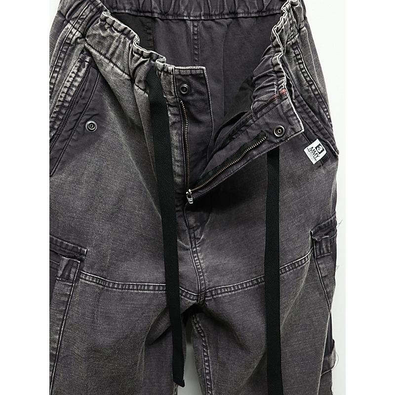 Maison MIHARA YASUHIRO・メゾン ミハラヤスヒロ/SULFUR DYED BACK SATIN DAMAGED CARGO PT/BLACK | MAISON MIHARA YASUHIRO | 03