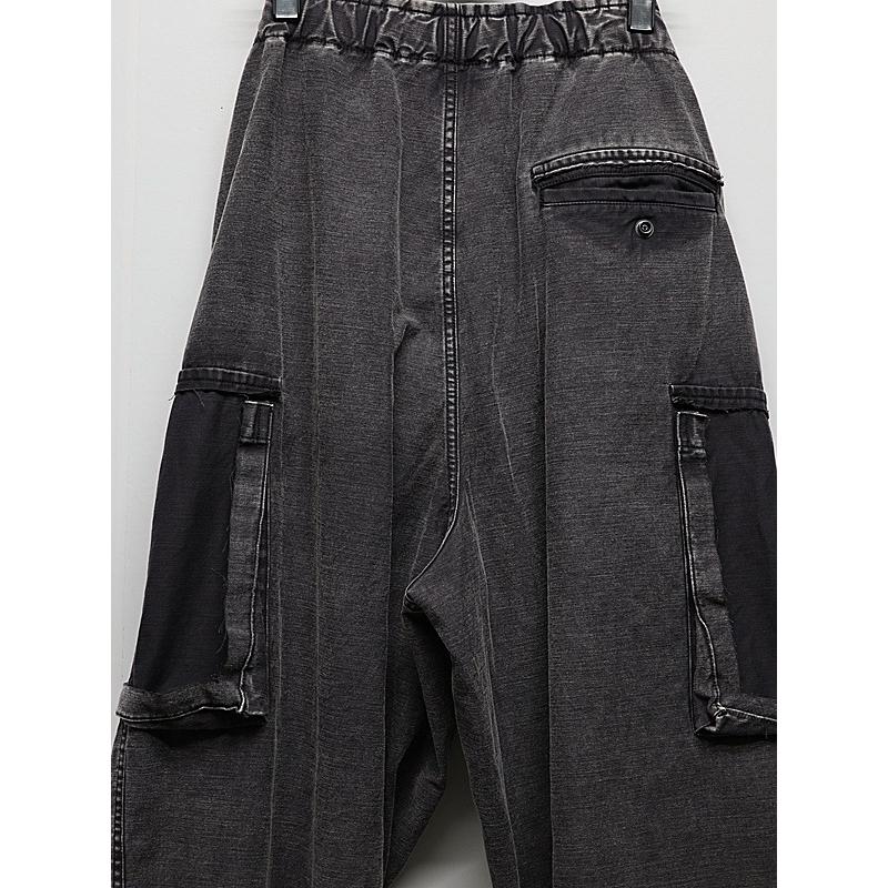 Maison MIHARA YASUHIRO・メゾン ミハラヤスヒロ/SULFUR DYED BACK SATIN DAMAGED CARGO PT/BLACK | MAISON MIHARA YASUHIRO | 04