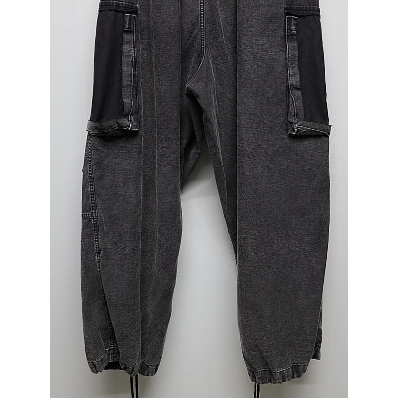 Maison MIHARA YASUHIRO・メゾン ミハラヤスヒロ/SULFUR DYED BACK SATIN DAMAGED CARGO PT/BLACK | MAISON MIHARA YASUHIRO | 05