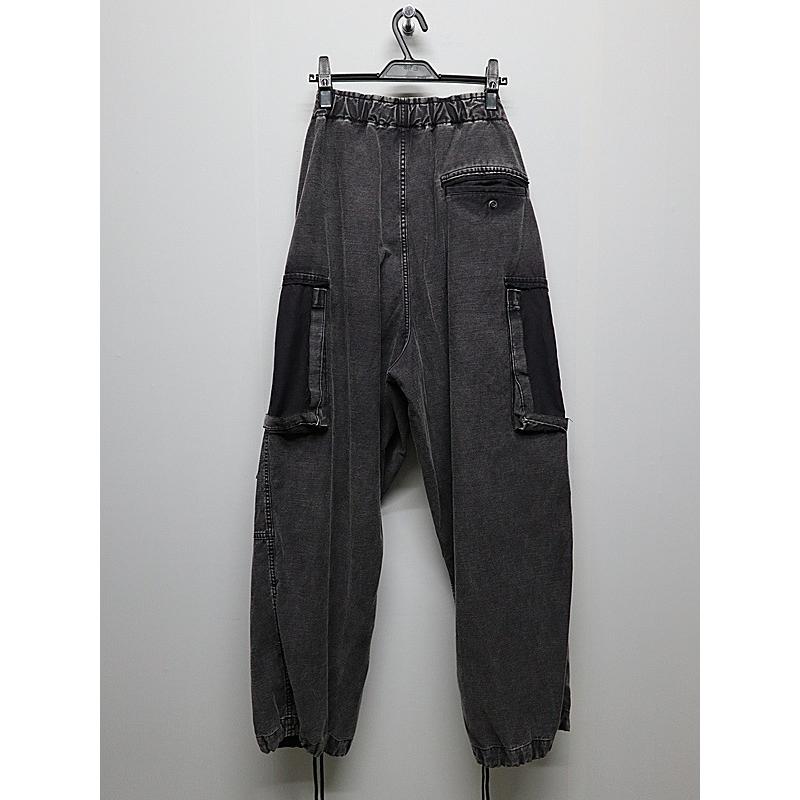 Maison MIHARA YASUHIRO・メゾン ミハラヤスヒロ/SULFUR DYED BACK SATIN DAMAGED CARGO PT/BLACK | MAISON MIHARA YASUHIRO | 06