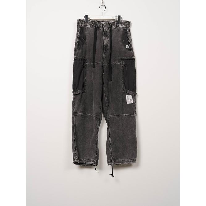 Maison MIHARA YASUHIRO・メゾン ミハラヤスヒロ/SULFUR DYED BACK SATIN DAMAGED CARGO PT/BLACK | MAISON MIHARA YASUHIRO | 07