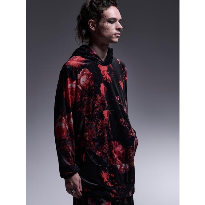 kiryuyrik（キリュウキリュウ） SALE30%OFF//Flora Velor Loose Hoodie