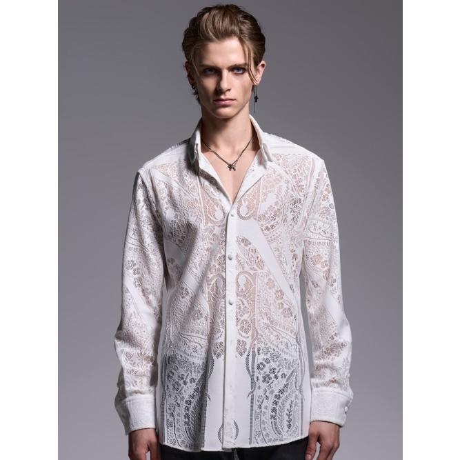 kiryuyrik（キリュウキリュウ） /CROSS-Lace Shirt/White : OFFSIDE
