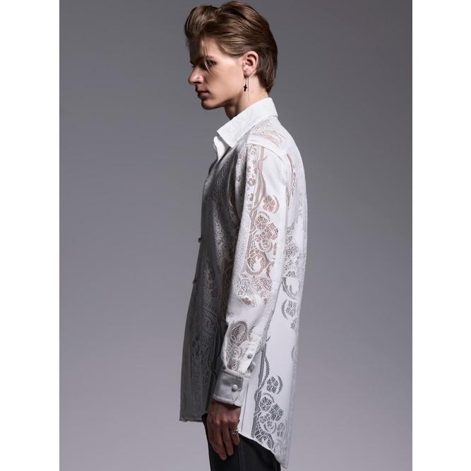 kiryuyrik（キリュウキリュウ） /CROSS-Lace Shirt/White : OFFSIDE