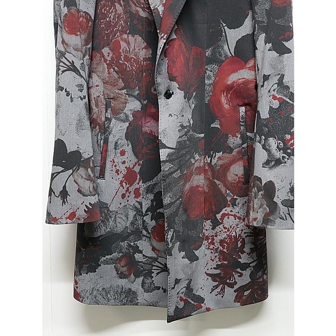 kiryuyrik・キリュウキリュウ/Gray Flora Gabardine Long Jacket/Grayの画像