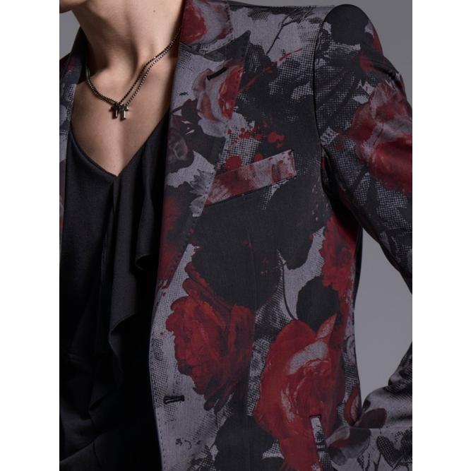 kiryuyrik・キリュウキリュウ/Gray Flora Gabardine Long Jacket/Grayの画像