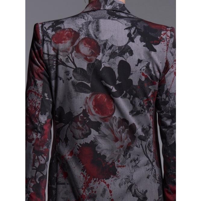 kiryuyrik・キリュウキリュウ/Gray Flora Gabardine Long Jacket/Grayの画像