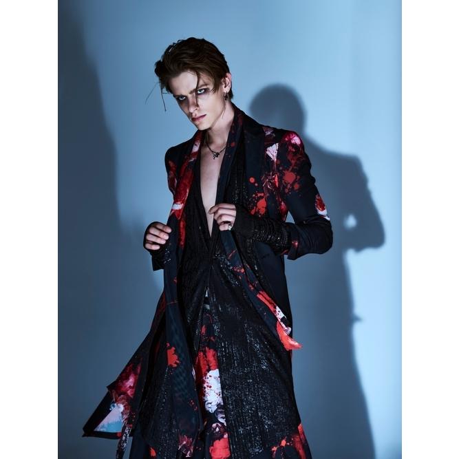 kiryuyrik・キリュウキリュウ/Black Flora Gabardine Flare Jacket/Blackの画像