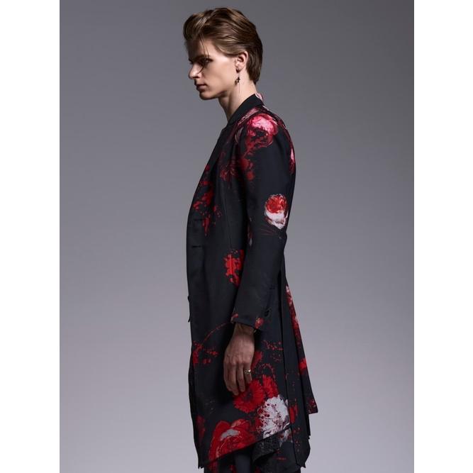 kiryuyrik・キリュウキリュウ/Black Flora Gabardine Flare Jacket/Blackの画像