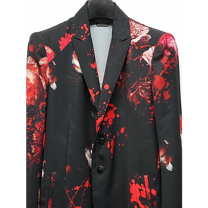 kiryuyrik・キリュウキリュウ/Black Flora Gabardine Flare Jacket/Blackの画像