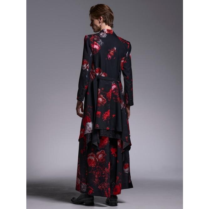 kiryuyrik・キリュウキリュウ/Black Flora Gabardine Flare Jacket/Blackの画像