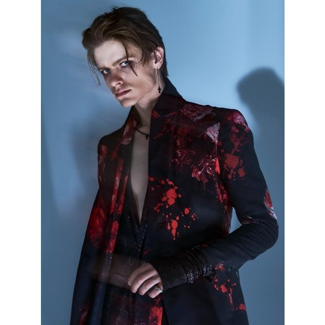 kiryuyrik・キリュウキリュウ/Black Flora Gabardine Flare Jacket/Blackの画像