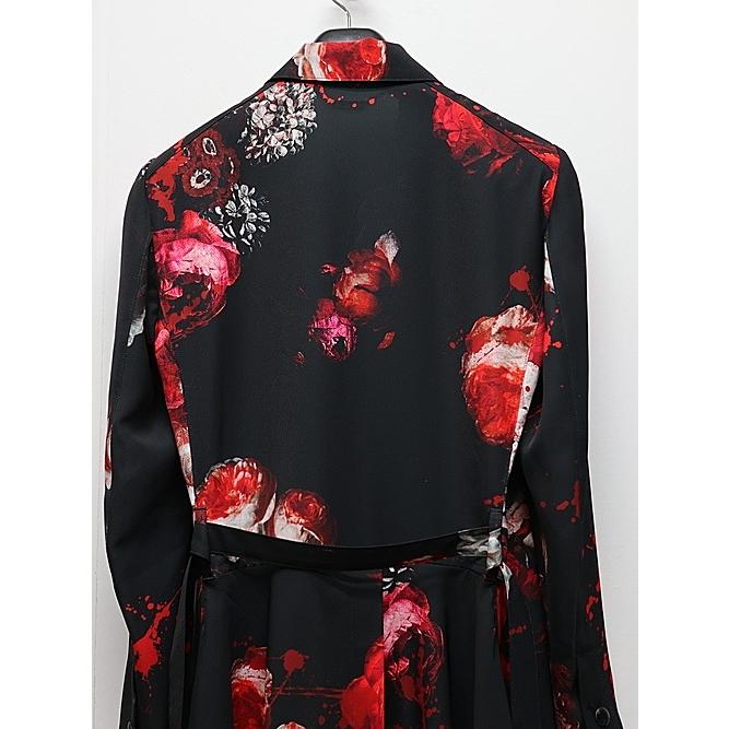 kiryuyrik・キリュウキリュウ/Black Flora Gabardine Flare Jacket/Blackの画像