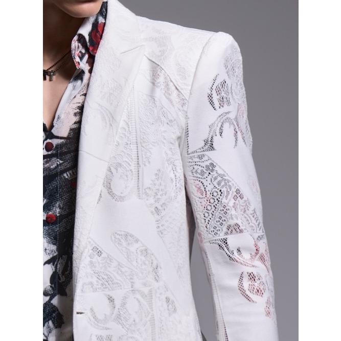kiryuyrik・キリュウキリュウ/CROSS-Lace Flare Jacket/Whiteの画像