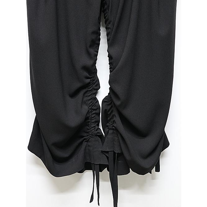 kiryuyrik・キリュウキリュウ/Crape Sharring Wide Tuck Slacks/Blackの画像