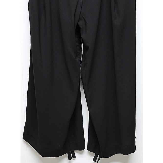 kiryuyrik・キリュウキリュウ/Crape Sharring Wide Tuck Slacks/Blackの画像