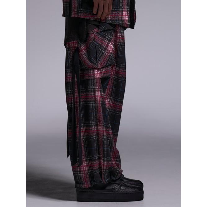 kiryuyrik（キリュウキリュウ） /Pink Check Twill Cargo Pants