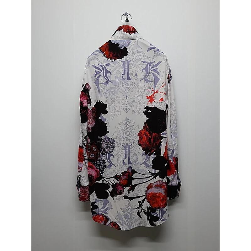 (予約品）10月末〜11月入荷予定/kiryuyrik・キリュウキリュウ/Goth Flora Shirt/Whiteの画像