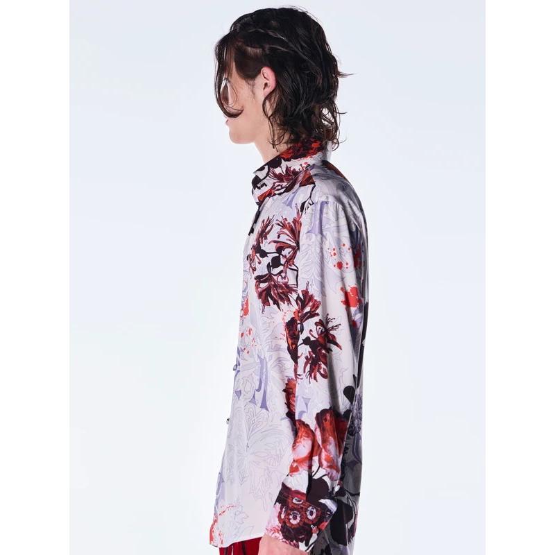 (予約品）10月末〜11月入荷予定/kiryuyrik・キリュウキリュウ/Goth Flora Shirt/Whiteの画像