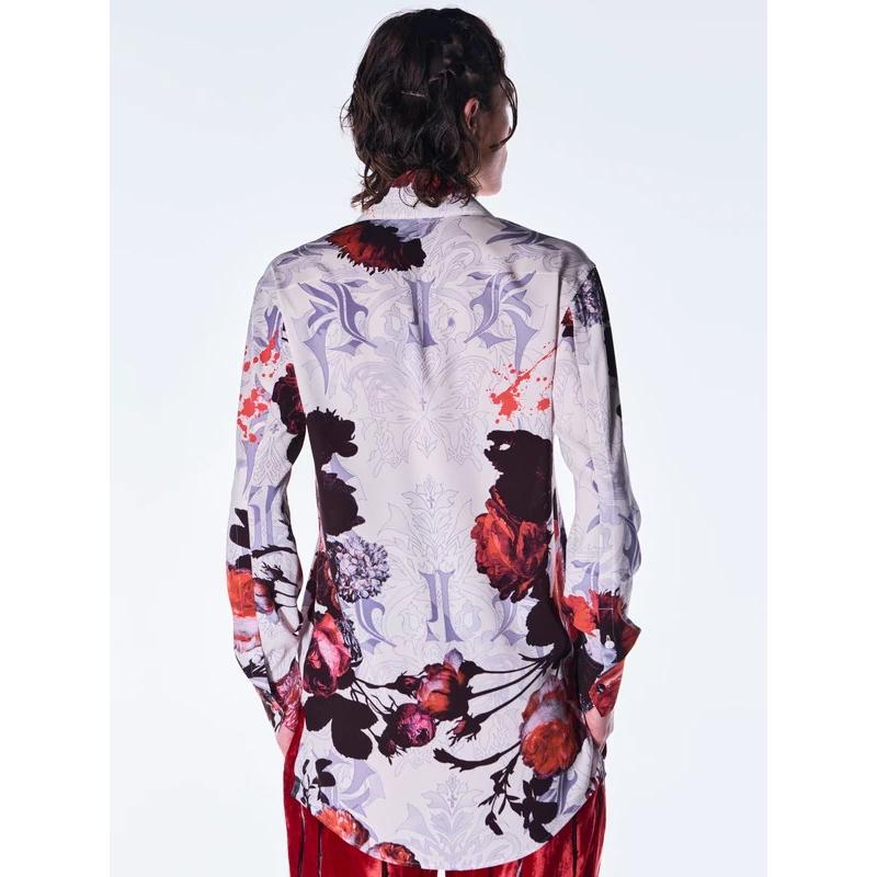 (予約品）10月末〜11月入荷予定/kiryuyrik・キリュウキリュウ/Goth Flora Shirt/Whiteの画像