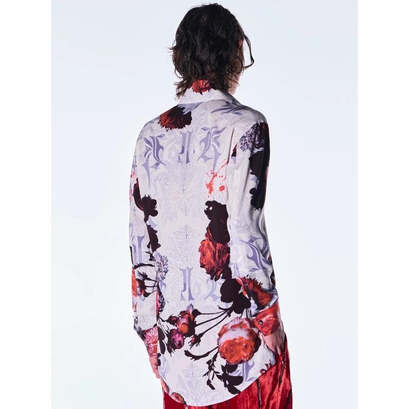 (予約品）10月末〜11月入荷予定/kiryuyrik・キリュウキリュウ/Goth Flora Shirt/Whiteの画像