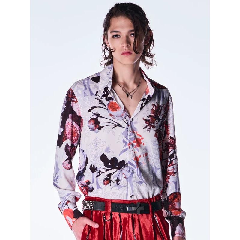 (予約品）10月末〜11月入荷予定/kiryuyrik・キリュウキリュウ/Goth Flora Shirt/Whiteの画像