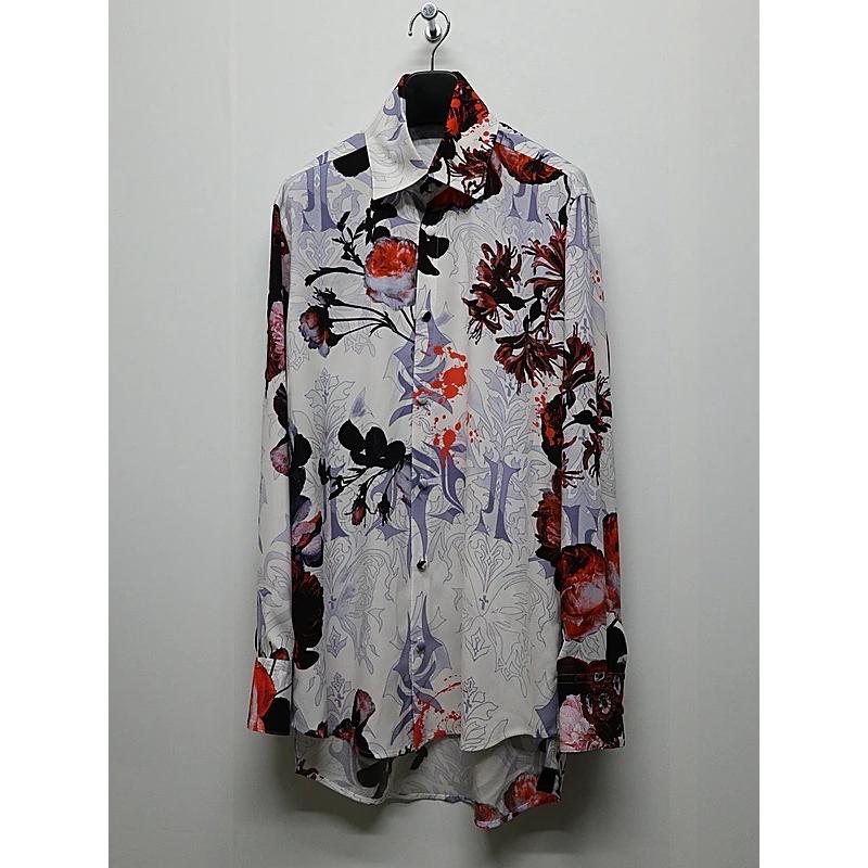 (予約品）10月末〜11月入荷予定/kiryuyrik・キリュウキリュウ/Goth Flora Shirt/Whiteの画像