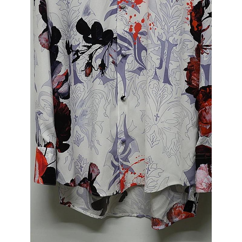 (予約品）10月末〜11月入荷予定/kiryuyrik・キリュウキリュウ/Goth Flora Shirt/Whiteの画像