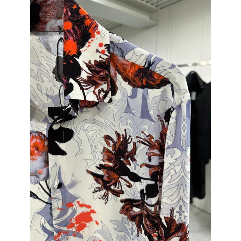 (予約品）10月末〜11月入荷予定/kiryuyrik・キリュウキリュウ/Goth Flora Shirt/Whiteの画像