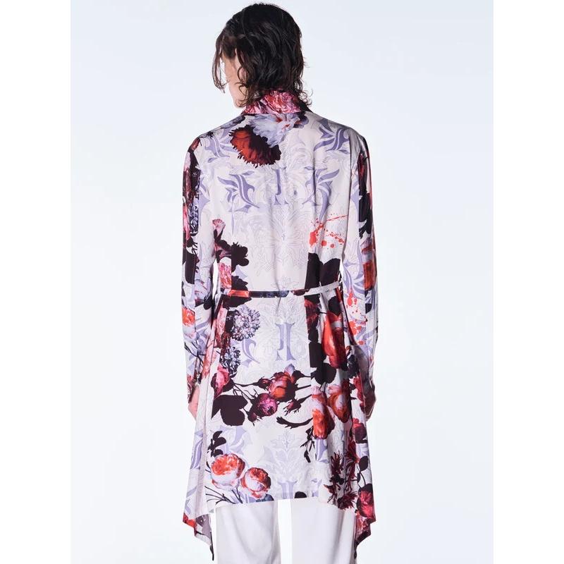 (予約品）10月末〜11月入荷予定/kiryuyrik・キリュウキリュウ/Goth Flora Flare Shirt/Whiteの画像