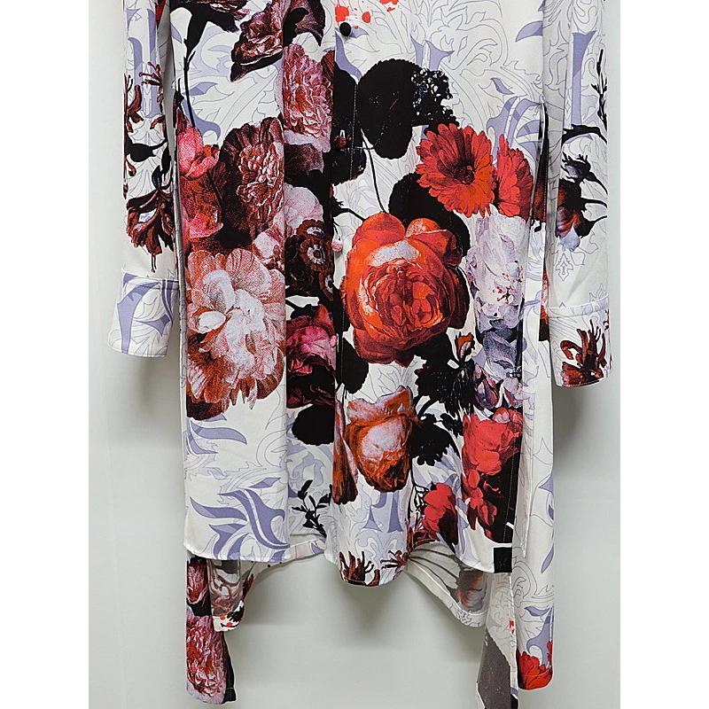 (予約品）10月末〜11月入荷予定/kiryuyrik・キリュウキリュウ/Goth Flora Flare Shirt/Whiteの画像
