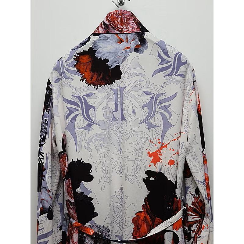 (予約品）10月末〜11月入荷予定/kiryuyrik・キリュウキリュウ/Goth Flora Flare Shirt/Whiteの画像