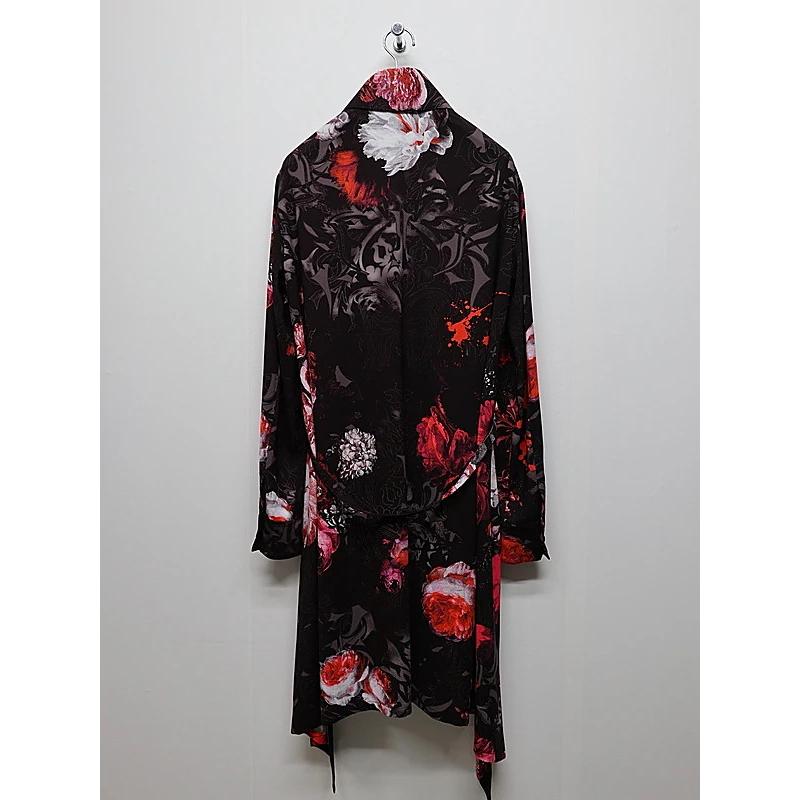 (予約品）10月末〜11月入荷予定/kiryuyrik・キリュウキリュウ/Goth Flora Flare Shirt/Blackの画像